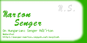 marton senger business card